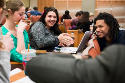 Students in group socializing